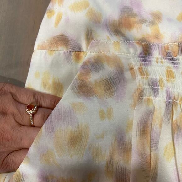 Ann Taylor Cream Purple A-Line Mini Skirt Sz 8 - Picture 5 of 13